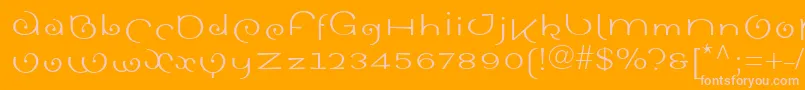 Sinahromanll Font – Pink Fonts on Orange Background