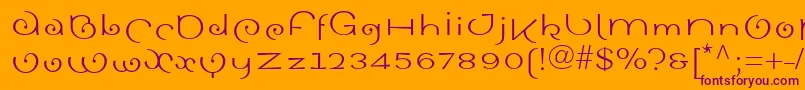 Sinahromanll Font – Purple Fonts on Orange Background