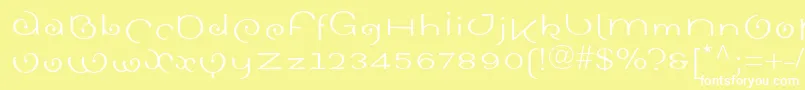 Sinahromanll Font – White Fonts on Yellow Background