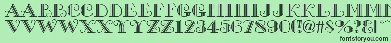 Fonte GanesaRegular – fontes pretas em um fundo verde