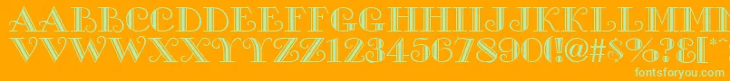 GanesaRegular Font – Green Fonts on Orange Background