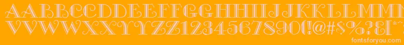 GanesaRegular-Schriftart – Rosa Schriften auf orangefarbenem Hintergrund