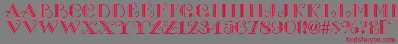 フォントGanesaRegular – 赤い文字の灰色の背景