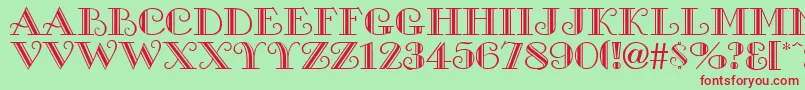 GanesaRegular Font – Red Fonts on Green Background