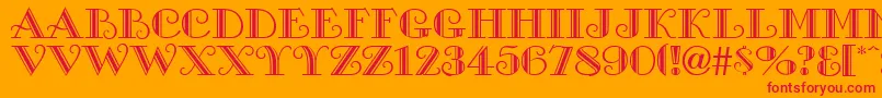 GanesaRegular Font – Red Fonts on Orange Background