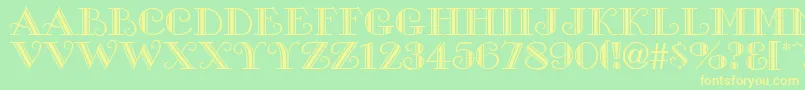 GanesaRegularフォントについての詳細 フォントGanesaRegular – 黄色の文字が緑の背景にあります