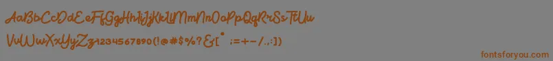 BrightBeautyNormal Font – Brown Fonts on Gray Background