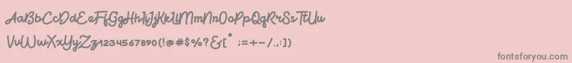 BrightBeautyNormal Font – Gray Fonts on Pink Background