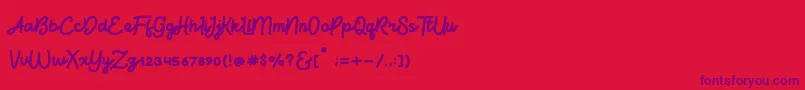 BrightBeautyNormal-Schriftart – Violette Schriften auf rotem Hintergrund