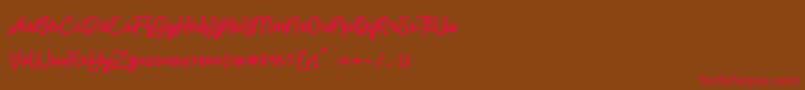 BrightBeautyNormal Font – Red Fonts on Brown Background