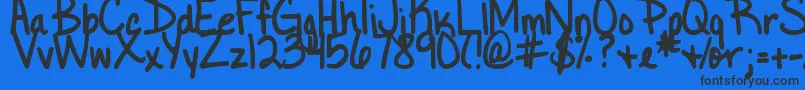 DjbLittleBlackDress Font – Black Fonts on Blue Background