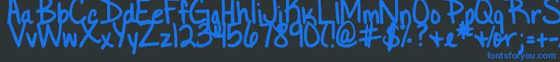 DjbLittleBlackDress Font – Blue Fonts on Black Background