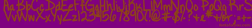 DjbLittleBlackDress Font – Brown Fonts on Purple Background