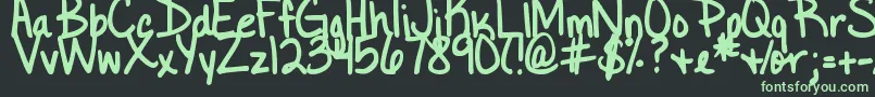 DjbLittleBlackDress Font – Green Fonts on Black Background