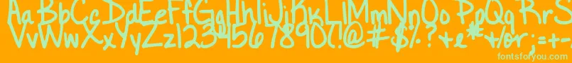 DjbLittleBlackDress Font – Green Fonts on Orange Background