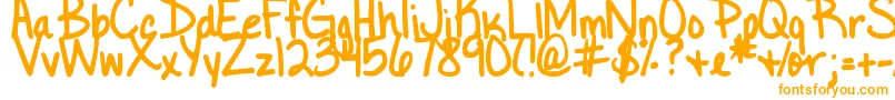 DjbLittleBlackDress Font – Orange Fonts on White Background