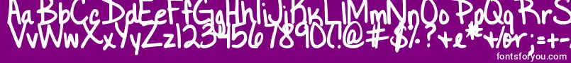 DjbLittleBlackDress Font – White Fonts on Purple Background