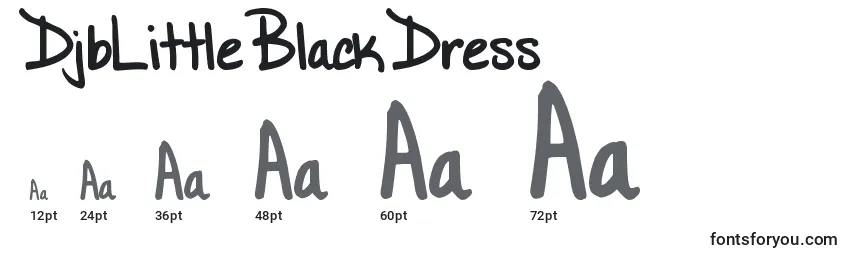 DjbLittleBlackDress Font Sizes