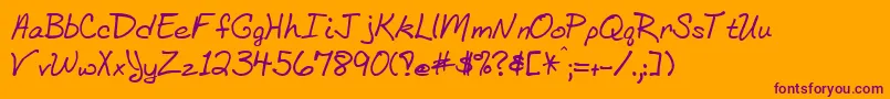 Bethhrg Font – Purple Fonts on Orange Background