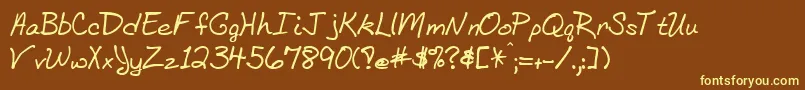 Bethhrg Font – Yellow Fonts on Brown Background