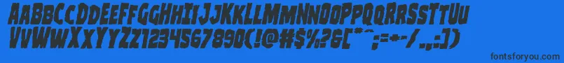 Шрифт Clubberlangexpandital – чёрные шрифты на синем фоне