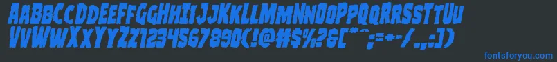 Шрифт Clubberlangexpandital – синие шрифты на чёрном фоне