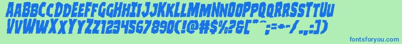 Clubberlangexpandital Font – Blue Fonts on Green Background