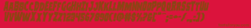 Czcionka Clubberlangexpandital – brązowe czcionki na czerwonym tle