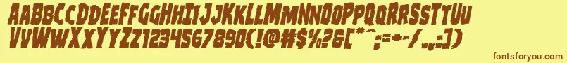 Clubberlangexpandital Font – Brown Fonts on Yellow Background