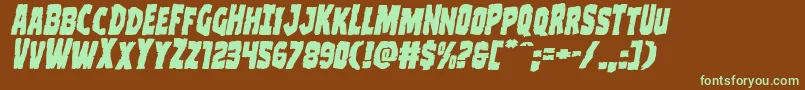 Clubberlangexpandital Font – Green Fonts on Brown Background