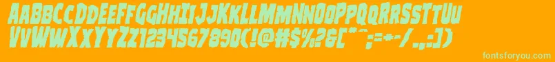 Clubberlangexpandital Font – Green Fonts on Orange Background