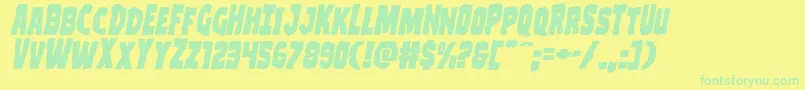 Clubberlangexpandital Font – Green Fonts on Yellow Background