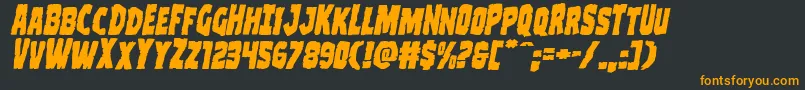 Clubberlangexpandital-Schriftart – Orangefarbene Schriften auf schwarzem Hintergrund