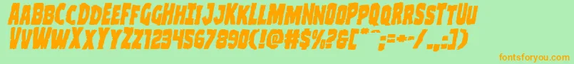 Clubberlangexpandital Font – Orange Fonts on Green Background