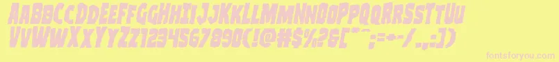 Clubberlangexpandital Font – Pink Fonts on Yellow Background