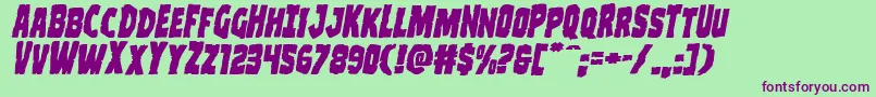 Clubberlangexpandital Font – Purple Fonts on Green Background