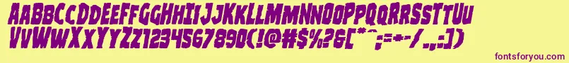 Шрифт Clubberlangexpandital – фиолетовые шрифты на жёлтом фоне