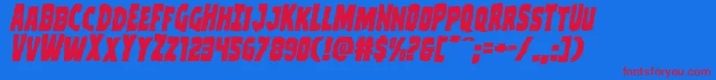 Clubberlangexpandital Font – Red Fonts on Blue Background