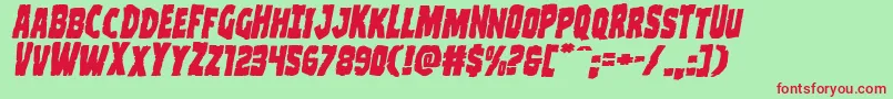 Clubberlangexpandital Font – Red Fonts on Green Background