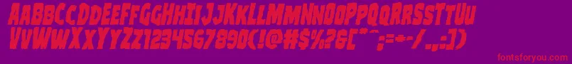 Clubberlangexpandital Font – Red Fonts on Purple Background