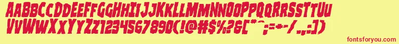 Clubberlangexpandital Font – Red Fonts on Yellow Background