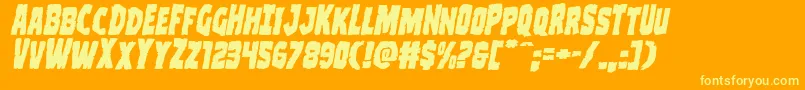 Шрифт Clubberlangexpandital – жёлтые шрифты на оранжевом фоне
