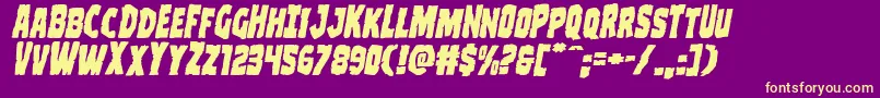 フォントClubberlangexpandital – 紫の背景に黄色のフォント