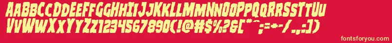 Clubberlangexpandital Font – Yellow Fonts on Red Background