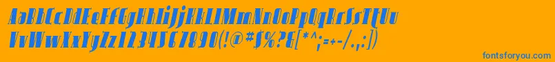 Avond04 Font – Blue Fonts on Orange Background