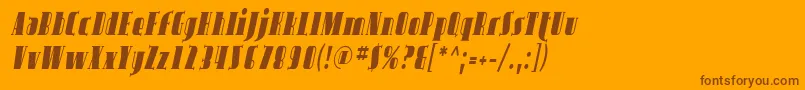 Avond04 Font – Brown Fonts on Orange Background