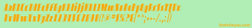 Avond04 Font – Orange Fonts on Green Background