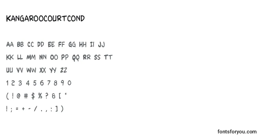 Schriftart Kangaroocourtcond – Alphabet, Zahlen, spezielle Symbole