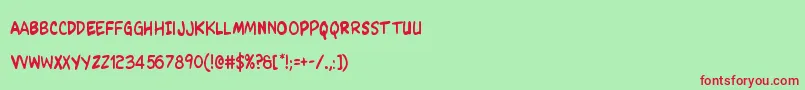 Kangaroocourtcond-fontti – punaiset fontit vihreällä taustalla