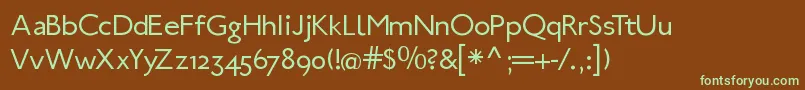 Шрифт UbahnLight – зелёные шрифты на коричневом фоне
